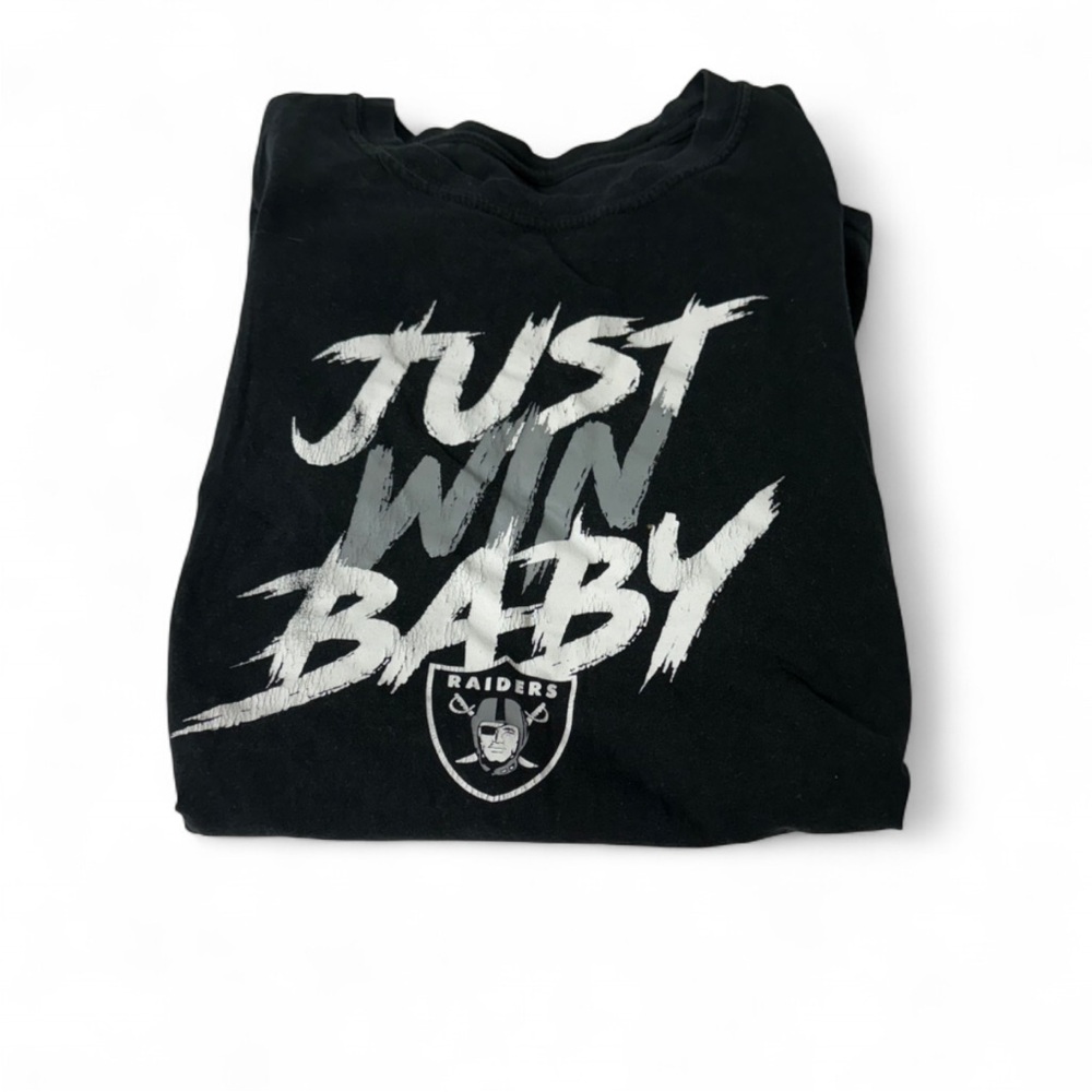 Fanatics Black and White Raiders Slogan Tee
